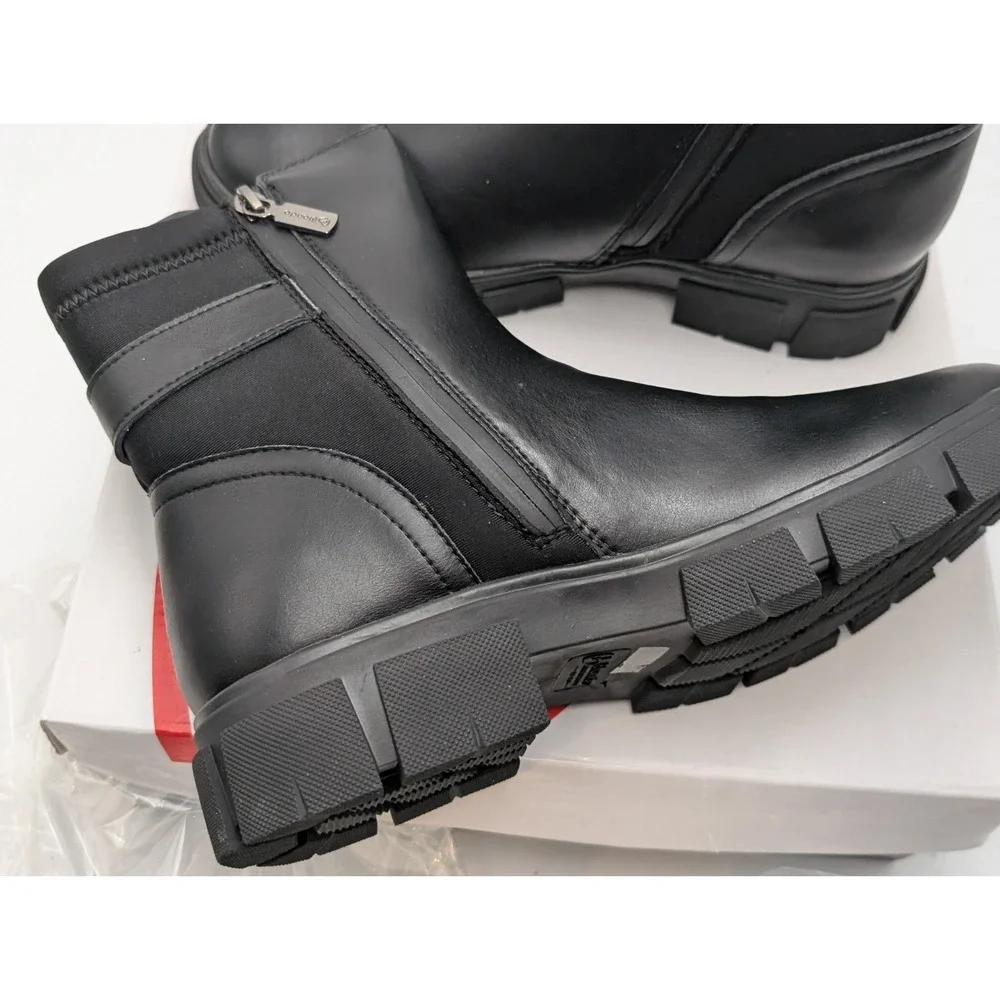 NEW Blondo Prince Women's Waterproof Leather Buckle Boot US 11‎ Black Side Zip